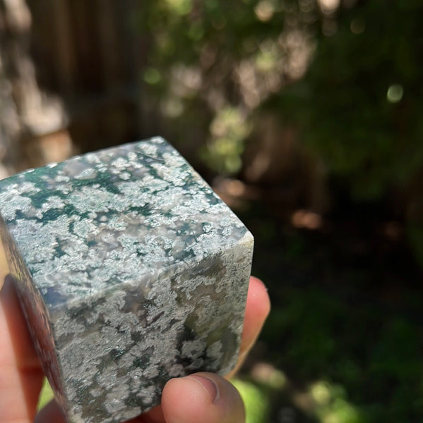 Moss Agate Cube