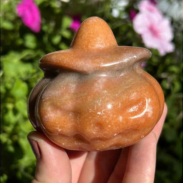 Orange Calcite Jack-O-Lantern Pumpkin