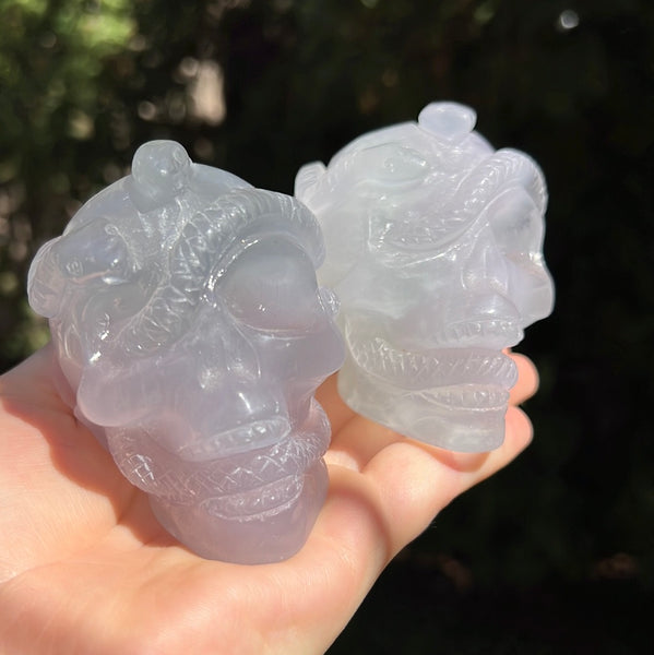 Fluorite Snake Skull