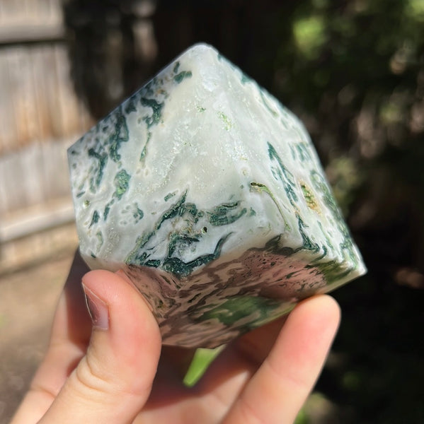 Moss Agate Cube