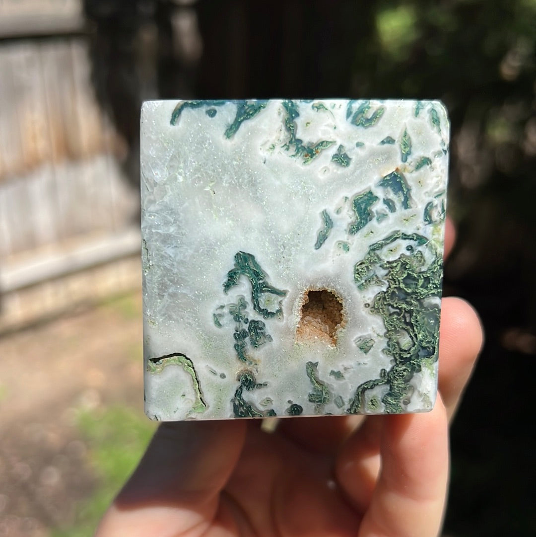 Moss Agate Cube