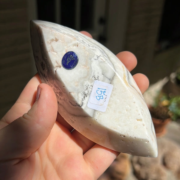 Banded Zebra/Orange Calcite Leaf Dish