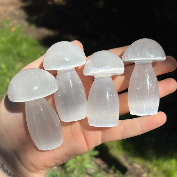 Selenite/Satin Spar Mushroom