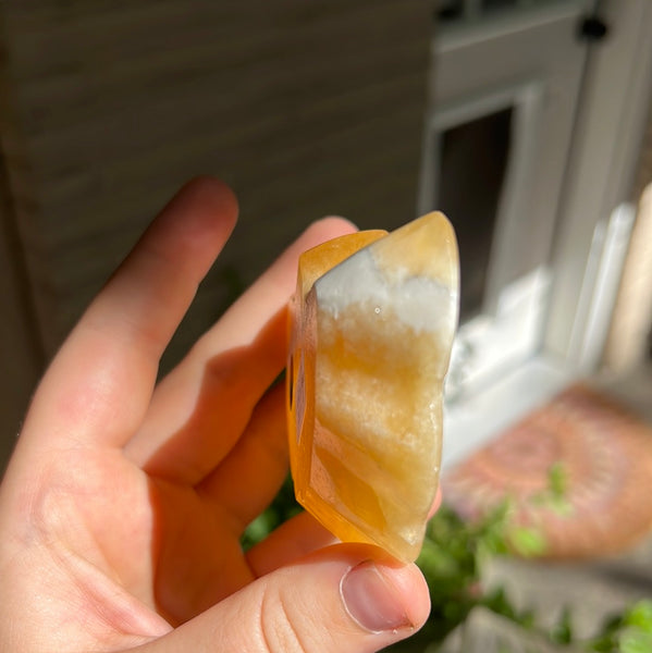 Banded Zebra/Orange Calcite Butterfly Dish