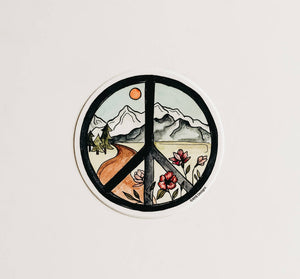 Circle Peace Sign Sticker