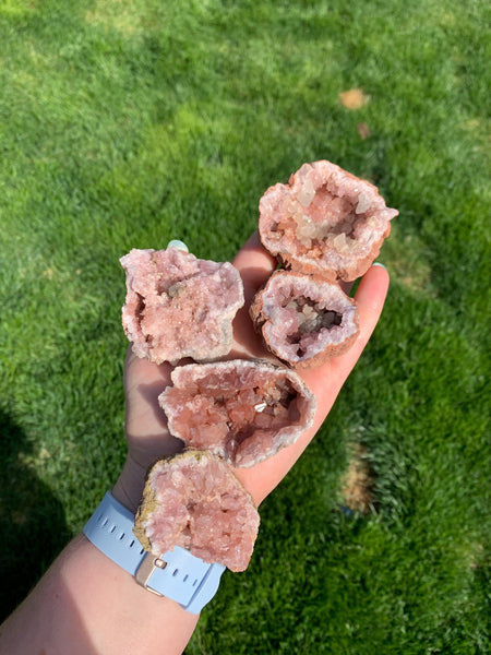 Pink Amethyst Geode with Calcite