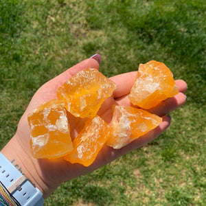 Raw/Rough Orange Calcite