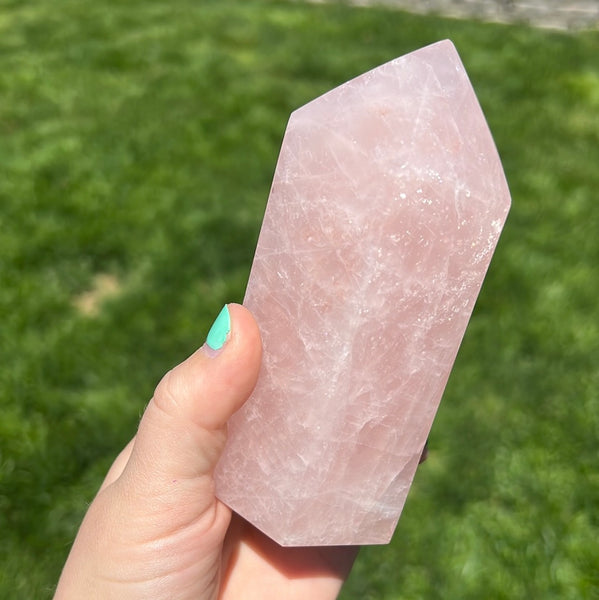 XL Rose Quartz Tower - A