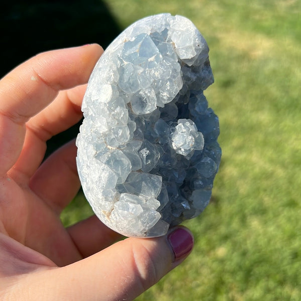 Blue Celestite Egg - A