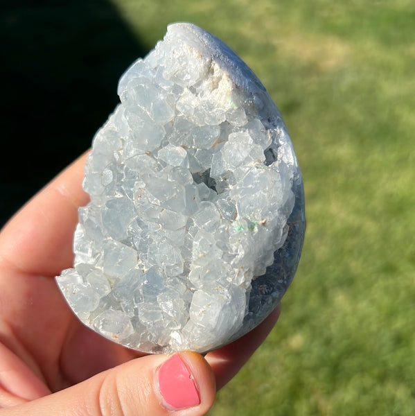 Blue Celestite Egg - A