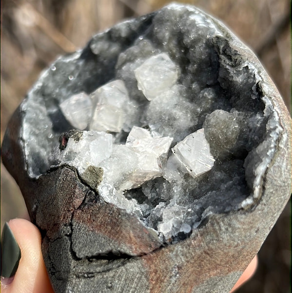 Cut Base Black Chalcedony