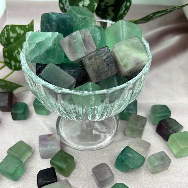 Rainbow Fluorite Cubes