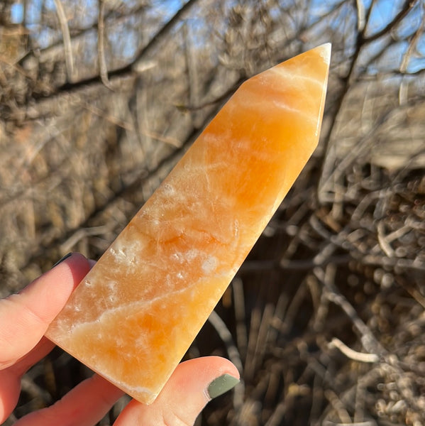 Banded Orange Calcite Tower