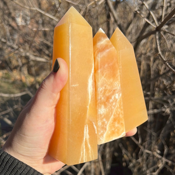 Banded Orange Calcite Tower