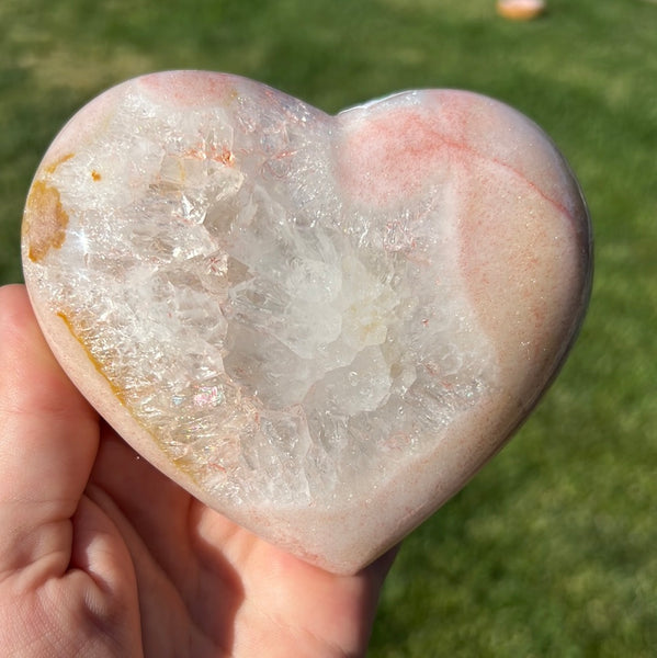 Pink Amethyst Heart - B