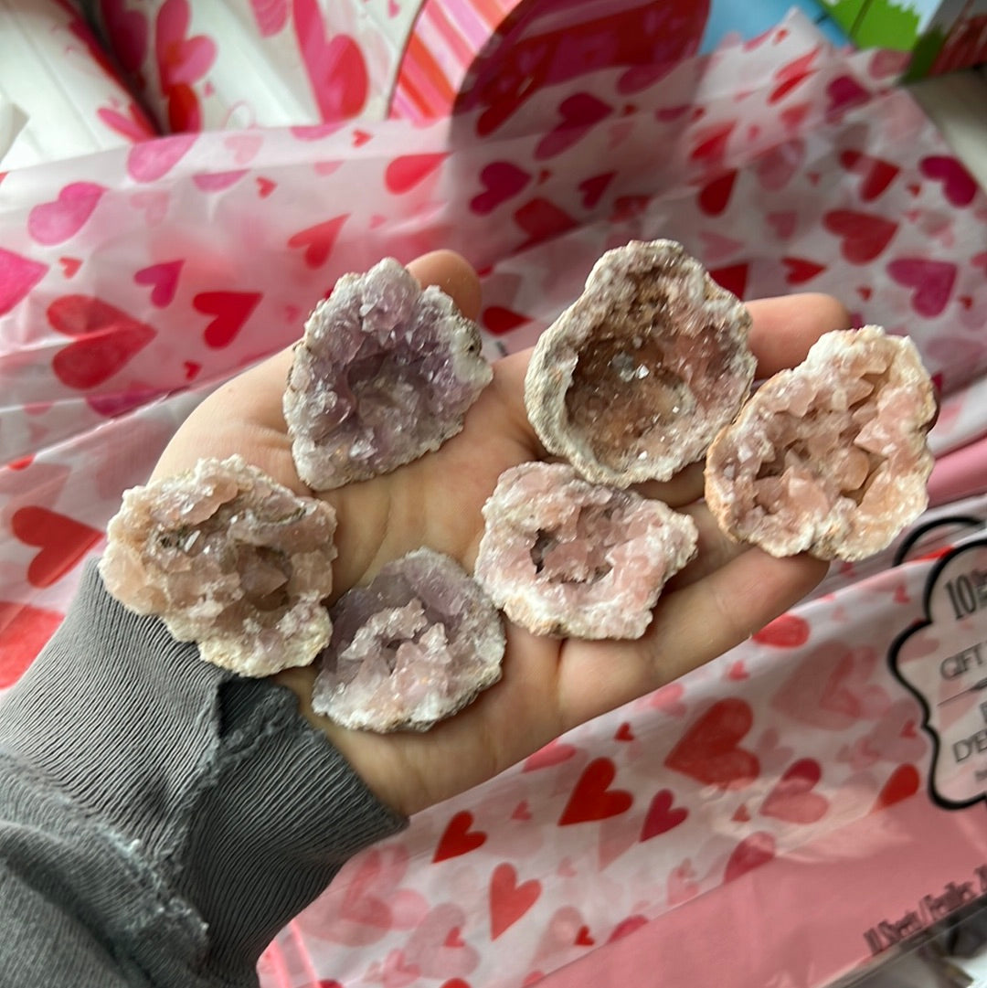 Pink Amethyst Geode with Calcite