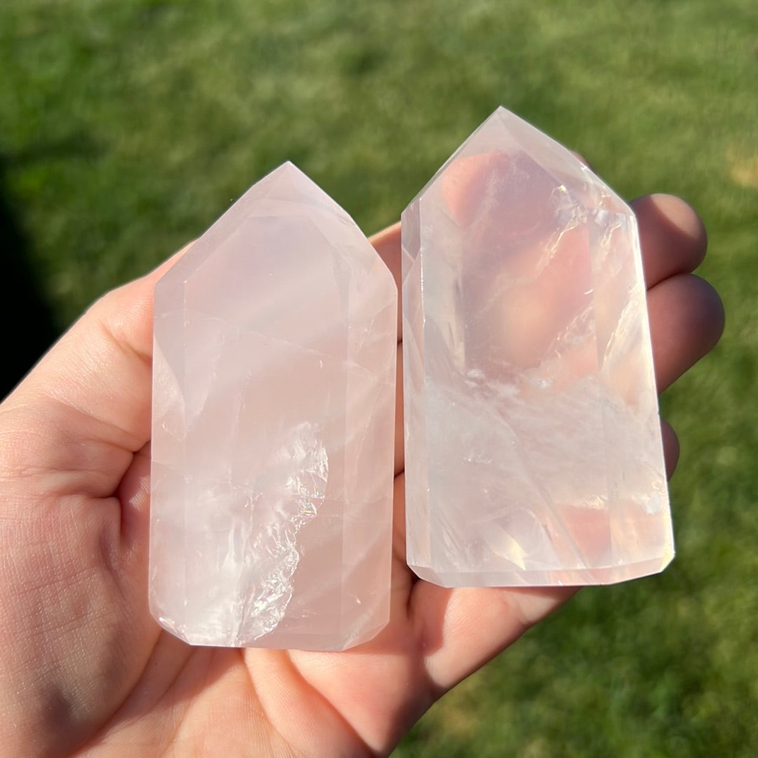 Girasol Rose Quartz Tower