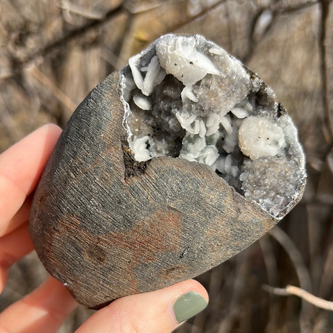 Cut Base Black Chalcedony