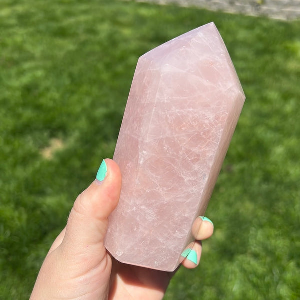 XL Rose Quartz Tower - A