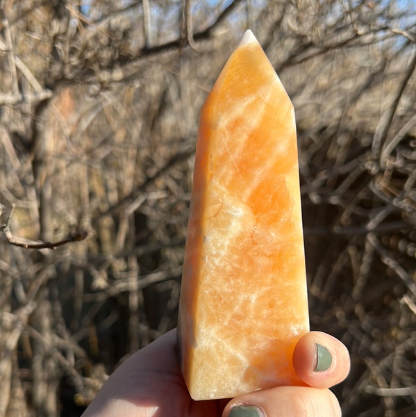 Banded Orange Calcite Tower