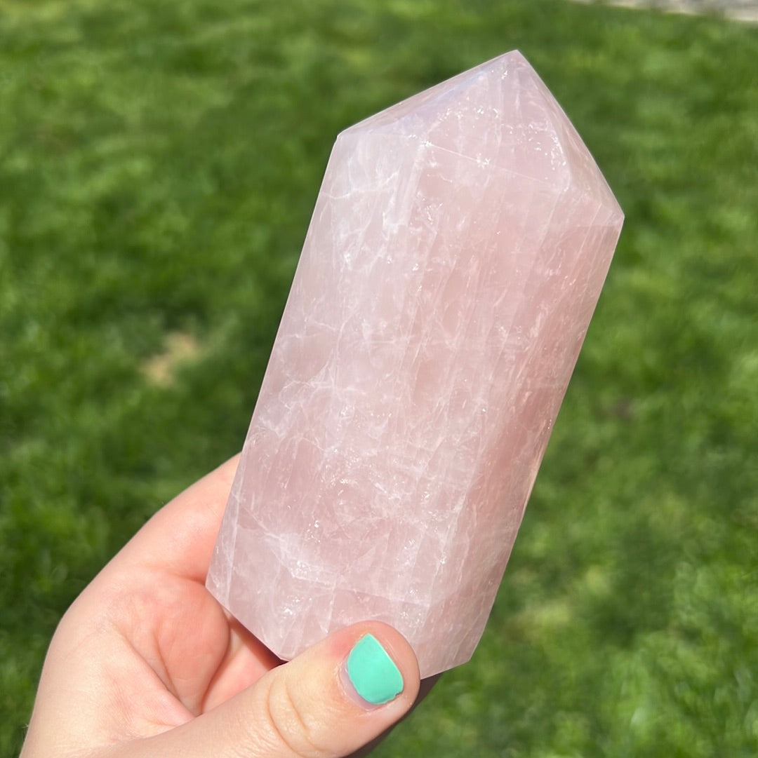 XL Rose Quartz Tower - A