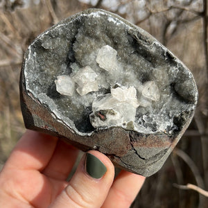 Cut Base Black Chalcedony