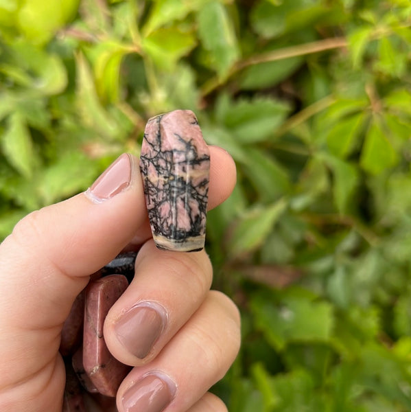 Mini Rhodonite Coffin