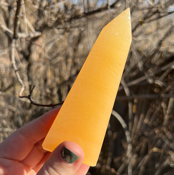 Banded Orange Calcite Tower