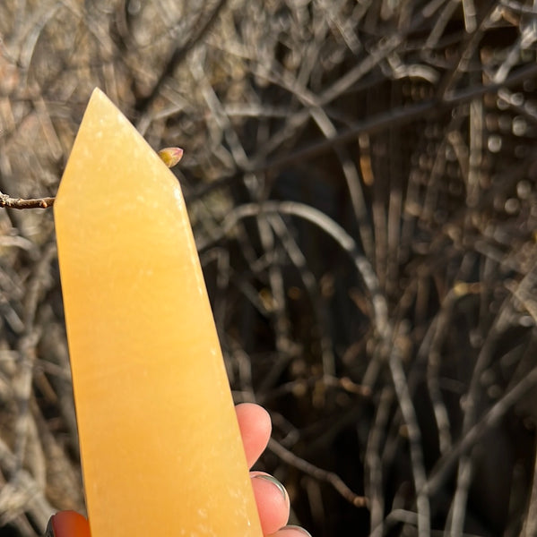 Banded Orange Calcite Tower