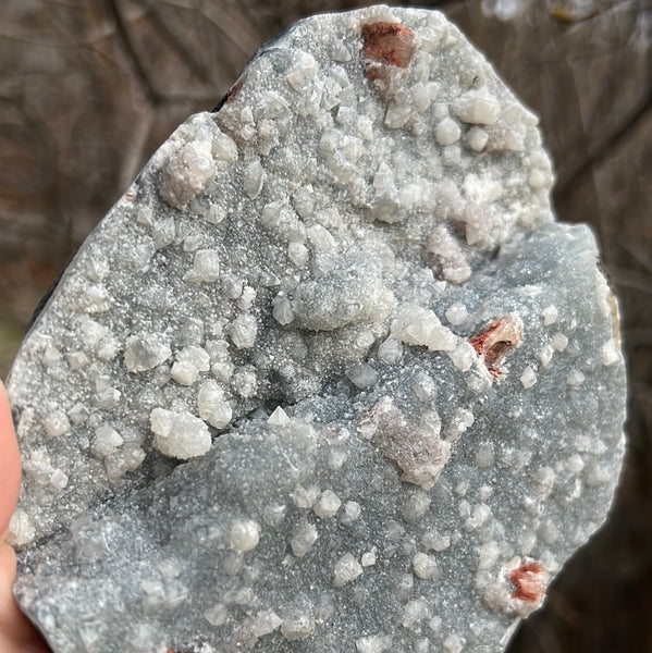 Apophyllite & Black Chalcedony Cluster