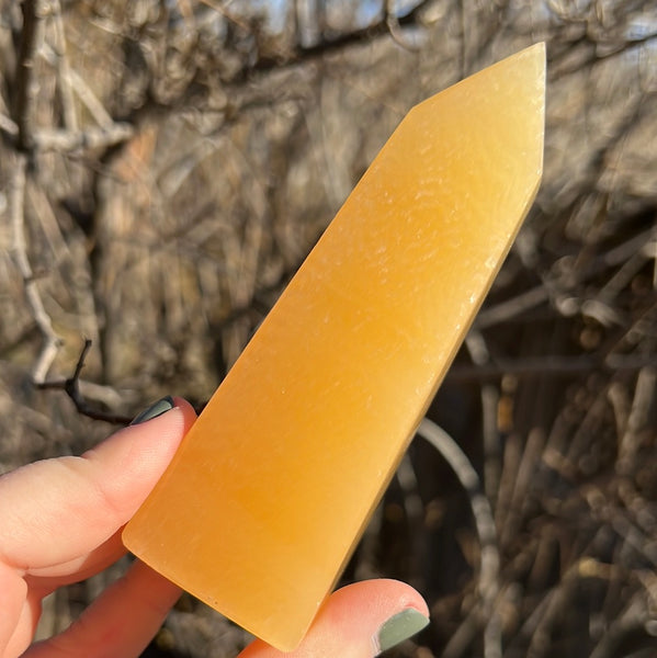 Banded Orange Calcite Tower