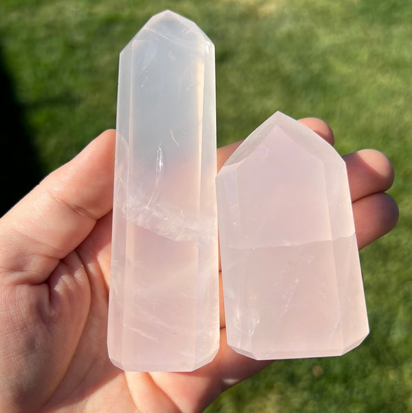 Girasol Rose Quartz Tower