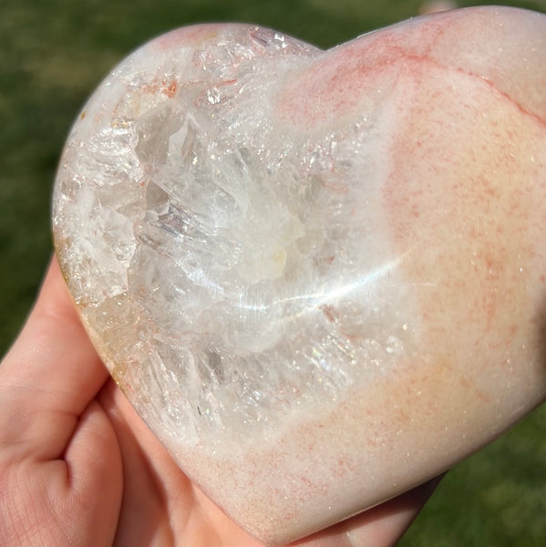 Pink Amethyst Heart - B