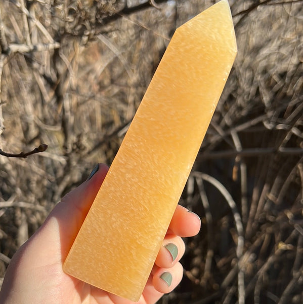 Banded Orange Calcite Tower