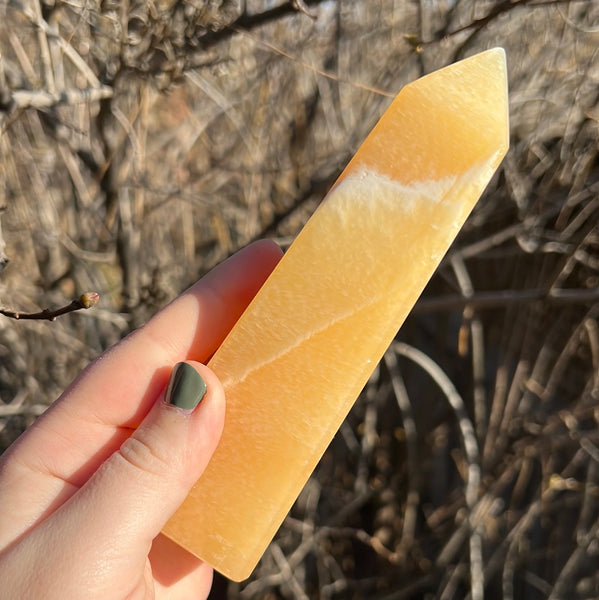 Banded Orange Calcite Tower