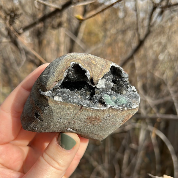 Cut Base Black Chalcedony