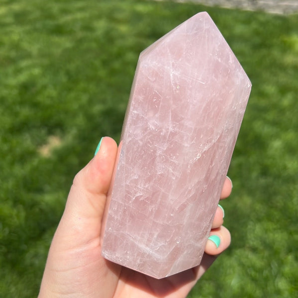 XL Rose Quartz Tower - A