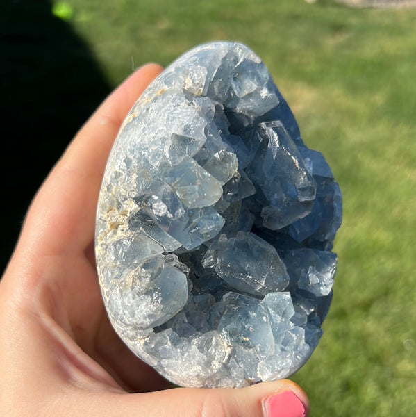 Blue Celestite Egg - G