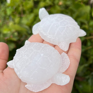 Satin Spar/Selenite Turtle Carving