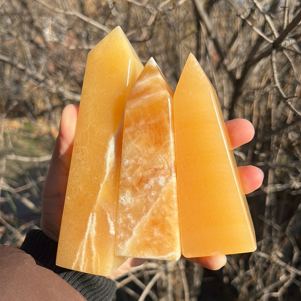 Banded Orange Calcite Tower