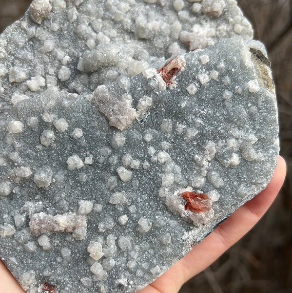 Apophyllite & Black Chalcedony Cluster