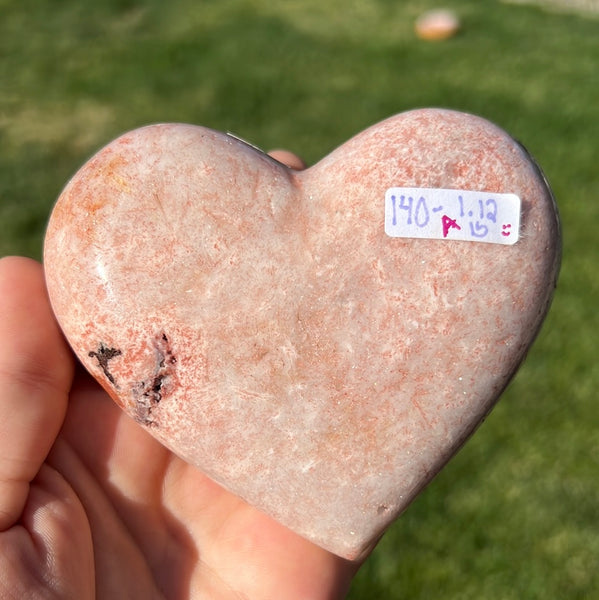 Pink Amethyst Heart - A