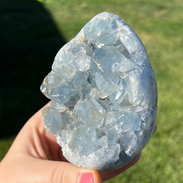 Blue Celestite Egg - G