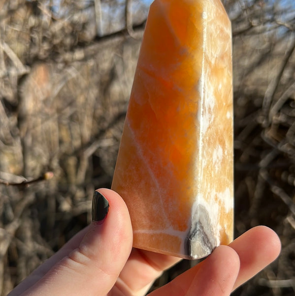 Banded Orange Calcite Tower