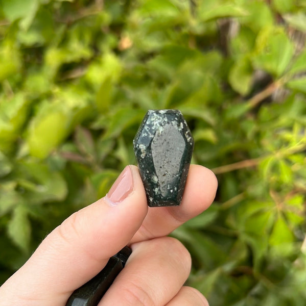 Mini Moss Agate Coffin