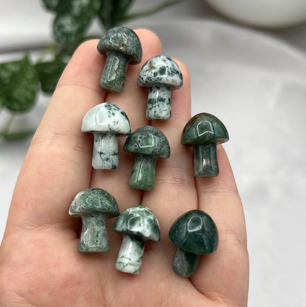 Moss Agate Mushroom