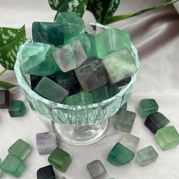 Rainbow Fluorite Cubes