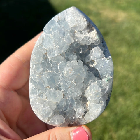 Blue Celestite Egg - A