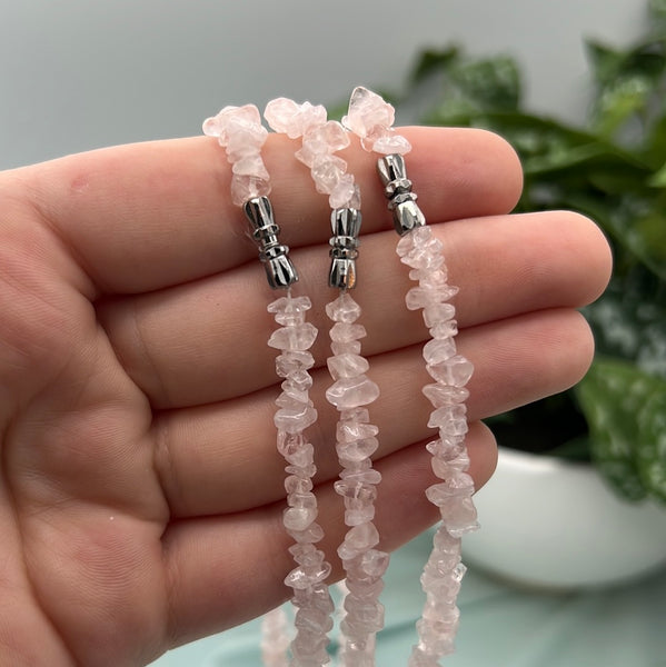 Rose Quartz Chip Necklace