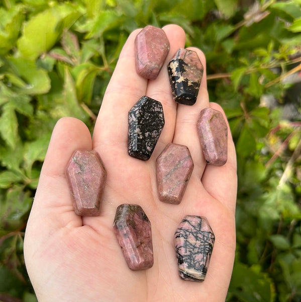 Mini Rhodonite Coffin